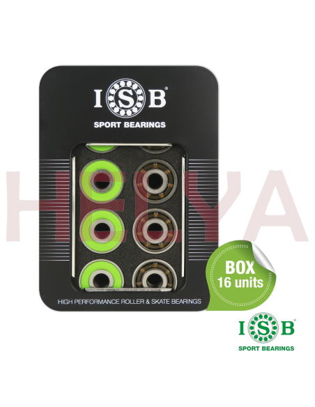 CAJA DE RODAMIENTOS ISB ABEC9 Green - 16 Unidades