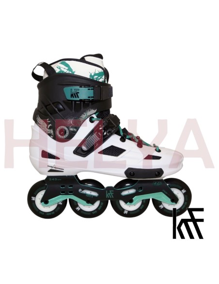 Patín Freeskate ANGEL 4x80 Blanco Verde ABEC 9