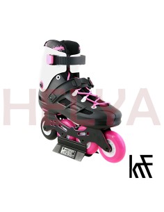 Patín Freeskate ANGEL 4x80 Rosa Blanco ABEC 9