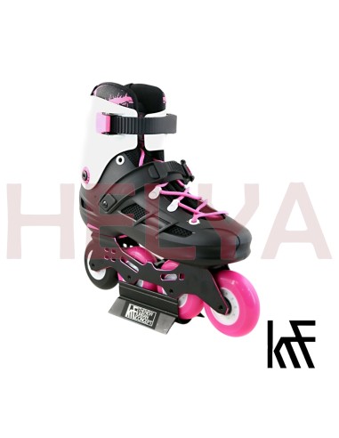 Patín Freeskate ANGEL 4x80 Rosa Blanco ABEC 9