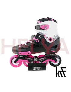 Patín Freeskate ANGEL 4x80 Rosa Blanco ABEC 9 2