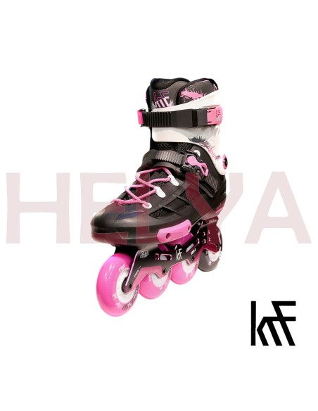 Patín Freeskate ANGEL 4x80 Rosa Blanco ABEC 9