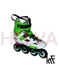 Patín Freeskate ANGEL 4x80 Blanco Verde ABEC 9