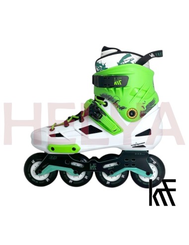 Patín Freeskate ANGEL 4x80 Blanco Verde ABEC 9